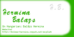 hermina balazs business card